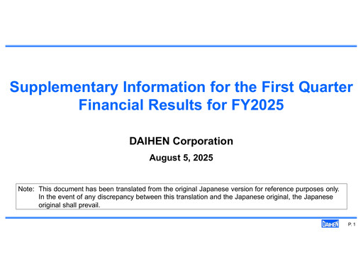 Thumbnail DAIHEN Corporation Quarterly Report 2025-q1