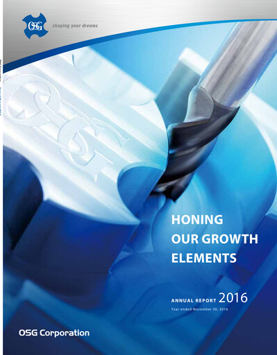 Thumbnail OSG Corporation Annual Report 2016