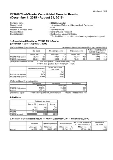 Thumbnail OSG Corporation Quarterly Report 2016-q3