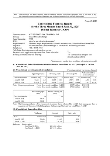 Thumbnail MITSUI-SOKO HOLDINGS Co., Ltd. Quarterly Report 2025-q1