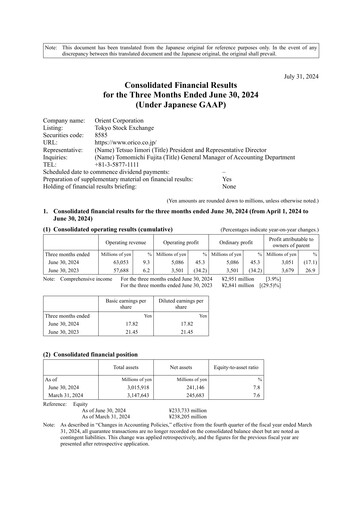 Thumbnail Orient Corporation Quarterly Report 2024-q1