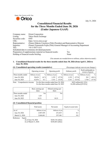 Thumbnail Orient Corporation Quarterly Report 2026-q1
