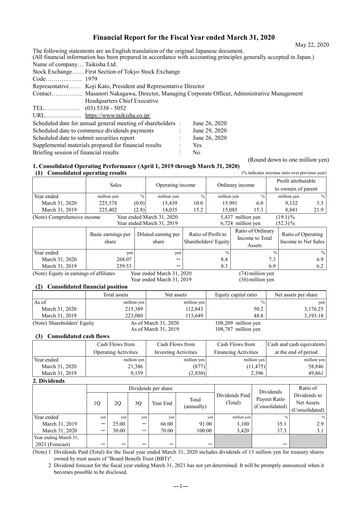 Thumbnail Taikisha Financial Statement fy2019