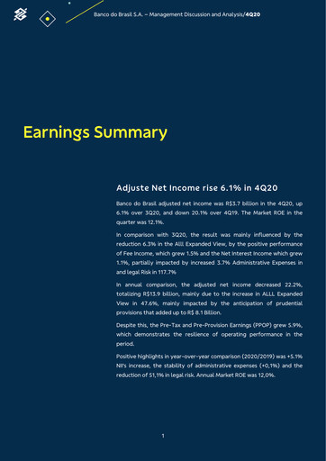 Thumbnail Banco do Brasil
 Quarterly Report 2020-q4