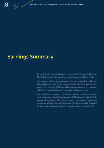 Thumbnail Banco do Brasil
 Quarterly Report 2022-q2