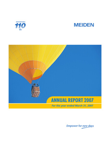 Miniature Meidensha Corporation Rapport annuel 2007