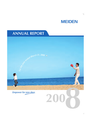 Miniature Meidensha Corporation Rapport annuel 2008