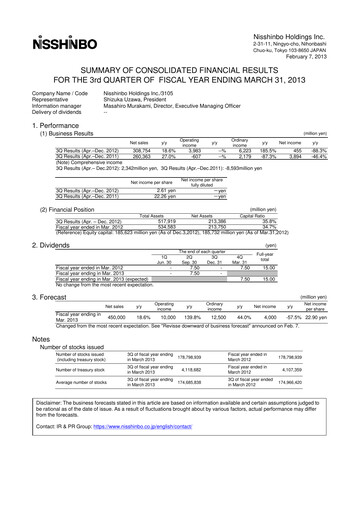 Thumbnail Nisshinbo Holdings Quarterly Report 2012-q3