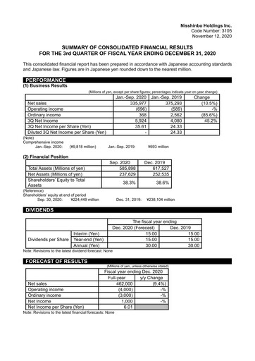 Thumbnail Nisshinbo Holdings Quarterly Report 2020-q3