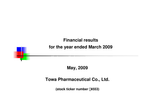 Miniature Towa Pharmaceutical Rapport financier 2008