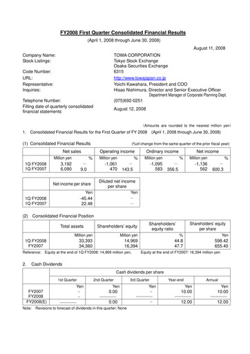 Thumbnail TOWA Corporation Quarterly Report 2008-q1