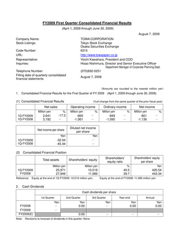 Thumbnail TOWA Corporation Quarterly Report 2009-q1