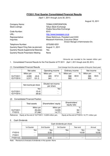 Thumbnail TOWA Corporation Quarterly Report 2011-q1