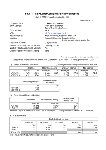 Thumbnail TOWA Corporation Quarterly Report 2011-q3