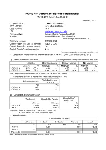 Thumbnail TOWA Corporation Quarterly Report 2013-q1