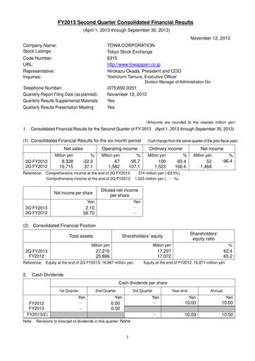 Thumbnail TOWA Corporation Quarterly Report 2013-q2