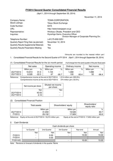 Thumbnail TOWA Corporation Quarterly Report 2014-q2
