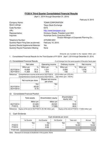 Thumbnail TOWA Corporation Quarterly Report 2014-q3