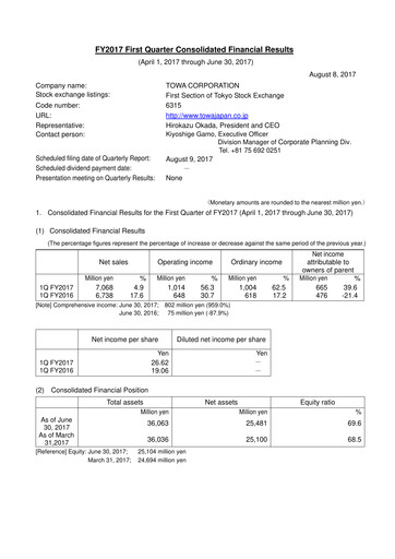 Thumbnail TOWA Corporation Quarterly Report 2017-q1