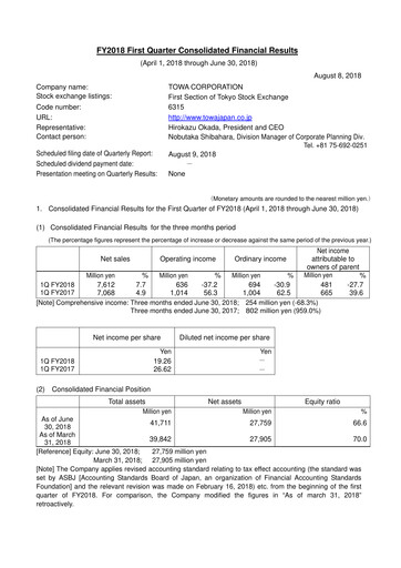Thumbnail TOWA Corporation Quarterly Report 2018-q1