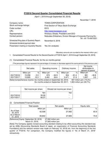 Thumbnail TOWA Corporation Quarterly Report 2018-q2