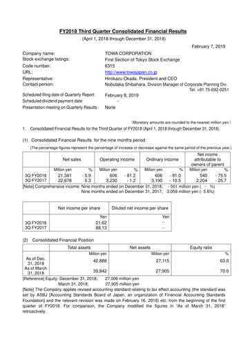 Thumbnail TOWA Corporation Quarterly Report 2018-q3