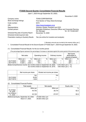 Thumbnail TOWA Corporation Quarterly Report 2020-q2