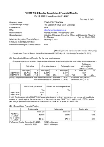 Thumbnail TOWA Corporation Quarterly Report 2020-q3