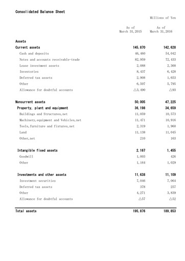 Thumbnail Mitani Corporation Financial Statement fy2016