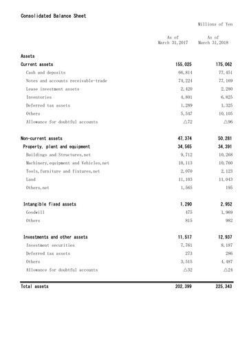 Thumbnail Mitani Corporation Financial Statement fy2018