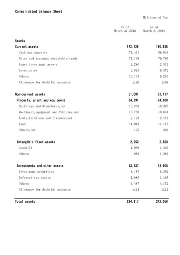 Thumbnail Mitani Corporation Financial Statement fy2019