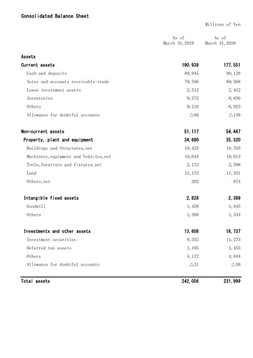 Thumbnail Mitani Corporation Financial Statement fy2020