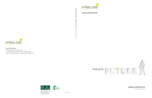 Thumbnail Tsuburaya Fields Holdings Annual Report 2013