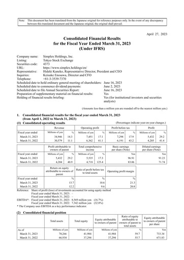 Thumbnail Simplex Holdings Financial Statement fy2023