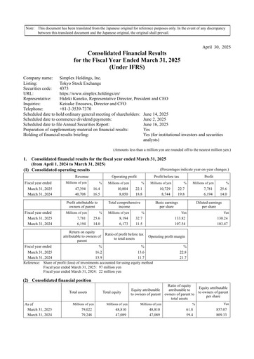 Thumbnail Simplex Holdings Financial Statement fy2025