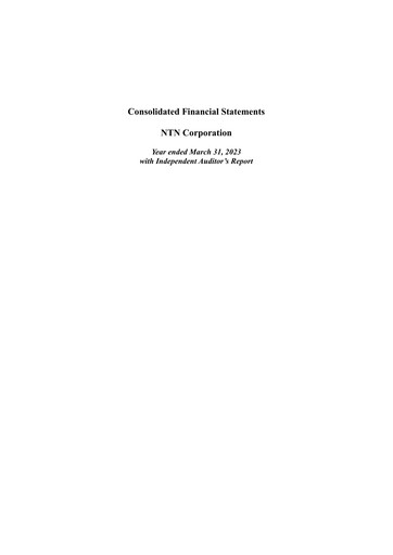 Thumbnail NTN Corporation Financial Statement fy2022