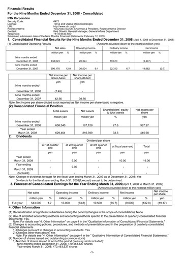 Miniature NTN Corporation Rapport trimestriel 2008-q3