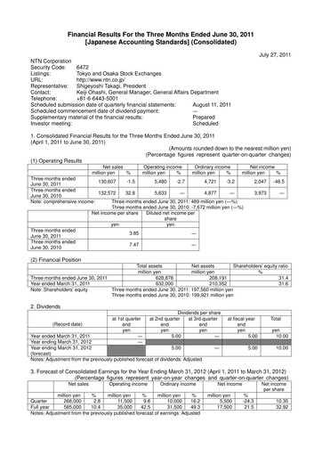 Miniature NTN Corporation Rapport trimestriel 2011-q1