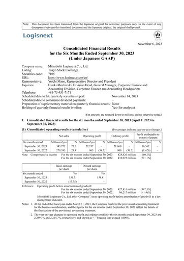 Thumbnail Mitsubishi Logisnext Half-year Report 2023-h1