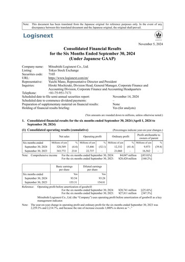 Thumbnail Mitsubishi Logisnext Half-year Report 2024-h1
