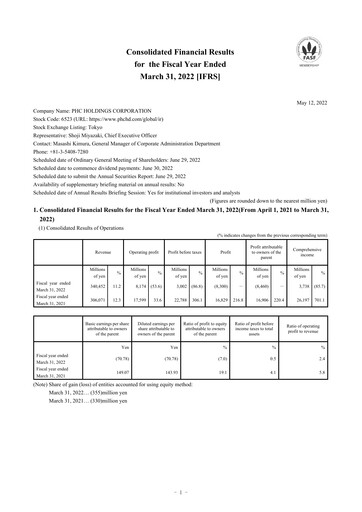Thumbnail PHC Holdings Corporation Financial Statement fy2021