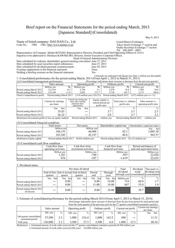 Thumbnail Dai-Dan Financial Statement fy2012