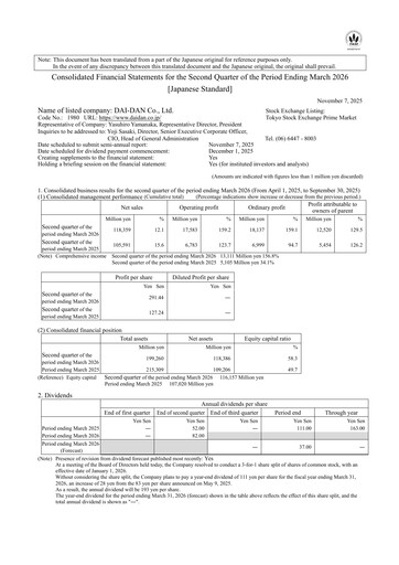 Thumbnail Dai-Dan Half-year Report 2025-h1