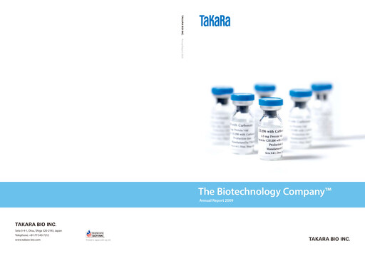 Thumbnail Takara Bio Annual Report 2009