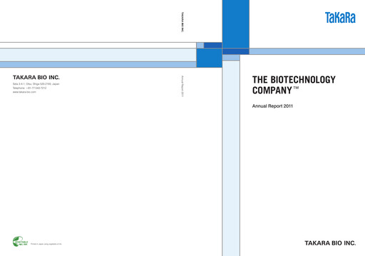 Thumbnail Takara Bio Annual Report 2011