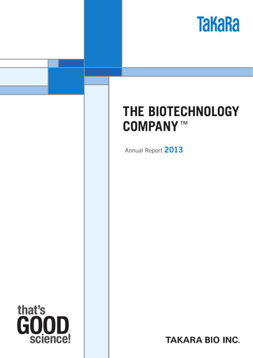 Thumbnail Takara Bio Annual Report 2013