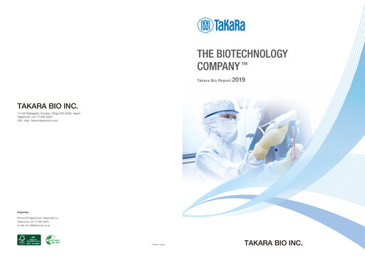 Thumbnail Takara Bio Annual Report 2019