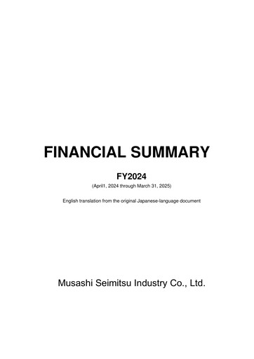 Thumbnail Musashi Seimitsu Industry Financial Statement 2024-2025