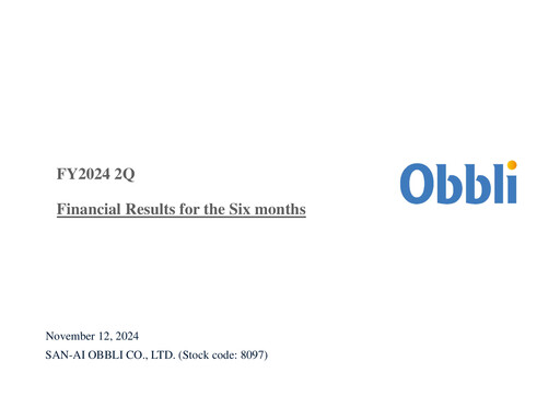 Thumbnail San-Ai Obbli Half-year Report 2024-h1