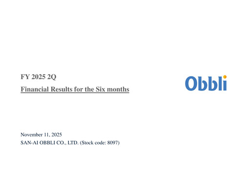 Thumbnail San-Ai Obbli Half-year Report 2025-h1